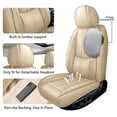 thumbnail image 2 of 2019 for Chevrolet Equinox Seat Cover, PU Leather 5 Piece Full Set With Lumbar Support Protect and Upgrade Seats, Beige Car Seat Covers, Airbag-Compatible, 2 of 7