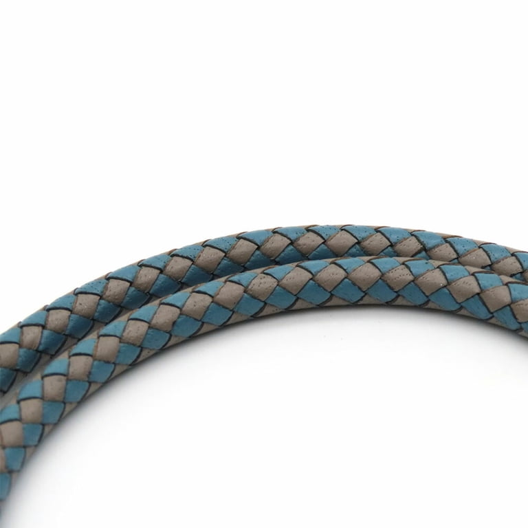 Hermes Intrecciato Jumbo Blue Gray Leather Metal Pre-Owned Hermes Bracelet Jumbo Metal Leather Blue Grey  main image 4