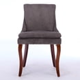 thumbnail image 5 of Dining Chairs Set of 2, Side Chair with Double Layer Cushioned Fabric Chenille Upholstered, Medium Back, Curved Solid Wood Legs, Modern Home Chair for Dining Room, Living Room, Gray, 5 of 9