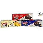 Brownie Snack Pack Made by Brownie King Variety Pack includes 3 boxes of 8 individually wrapped Chocolate Brownie Bites | Galactic Brownie Bites and Vanilla Blonde Brownie Bites | 24 Total Brownies!
