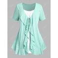 thumbnail image 2 of Camiseta Talla Extra Volantes y Lazo Frontal Rosegal  Camisetas tallas grandes, 2 of 5