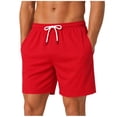 thumbnail image 3 of Pafei Tyugd Mens Mesh Shorts with Pockets 7 Inch Breathable Cozy Athletic Shorts Elastic Drawstring Waisted Workout Shorts for Summer Red M, 3 of 7