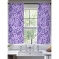 thumbnail image 2 of Vintage Purple Sheer Curtains 63 Inch Length 2 Panels Set, Retro Botanical Abstract Art Voile Window Treatment Rod Pocket Curtains Sheers Drapes for Bedroom/Living Room/Kitchen 52x"63"x2, 2 of 7