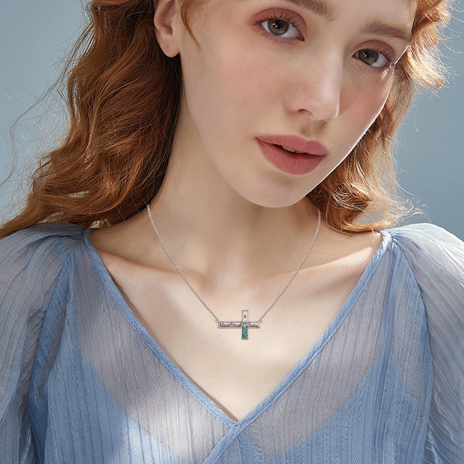 Coachuhhar Cross Necklace for Women 925 Sterling Silver Mustard Seed Mountain Pendant Necklace Christian Jewelry Mother's Day Gifts with Mom Wife