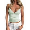 thumbnail image 2 of Camisole Tops for Women Tank Tops Y2K Spaghetti Strap Undershirts Slim Going Out Top Green M, 2 of 8