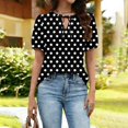 thumbnail image 6 of CIENVNSTG Plaid Tops for Women V Neck Short Sleeve Loose Tops Summer Casual Plaid Printed Tunic Shirts Daily Work Blouses Business Top Black S, 6 of 6