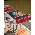 thumbnail image 2 of Outdoor Tablecloths with Umbrella Hole & Zipper, Independence Day 60x60 Inch Square Tablecloths, Country Retro Truck Sunflowers Star Wood Waterproof Table Cloth, Patio/Pool/Picnic Table Covers, 2 of 8