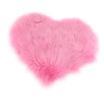 thumbnail image 2 of Alfombra de piel de oveja esponjosa con forma de corazón, de piel sintética, suave y sedosa. Rosado, 2 of 9