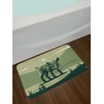 thumbnail image 2 of Razorback Bath Mat, Illustration of Wild Boar Pig on Abstract Landscape, Plush Bathroom Decor Mat with Non Slip Backing, 29.5" X 17.5", Sage Green Hunter Green, by Ambesonne, 2 of 2