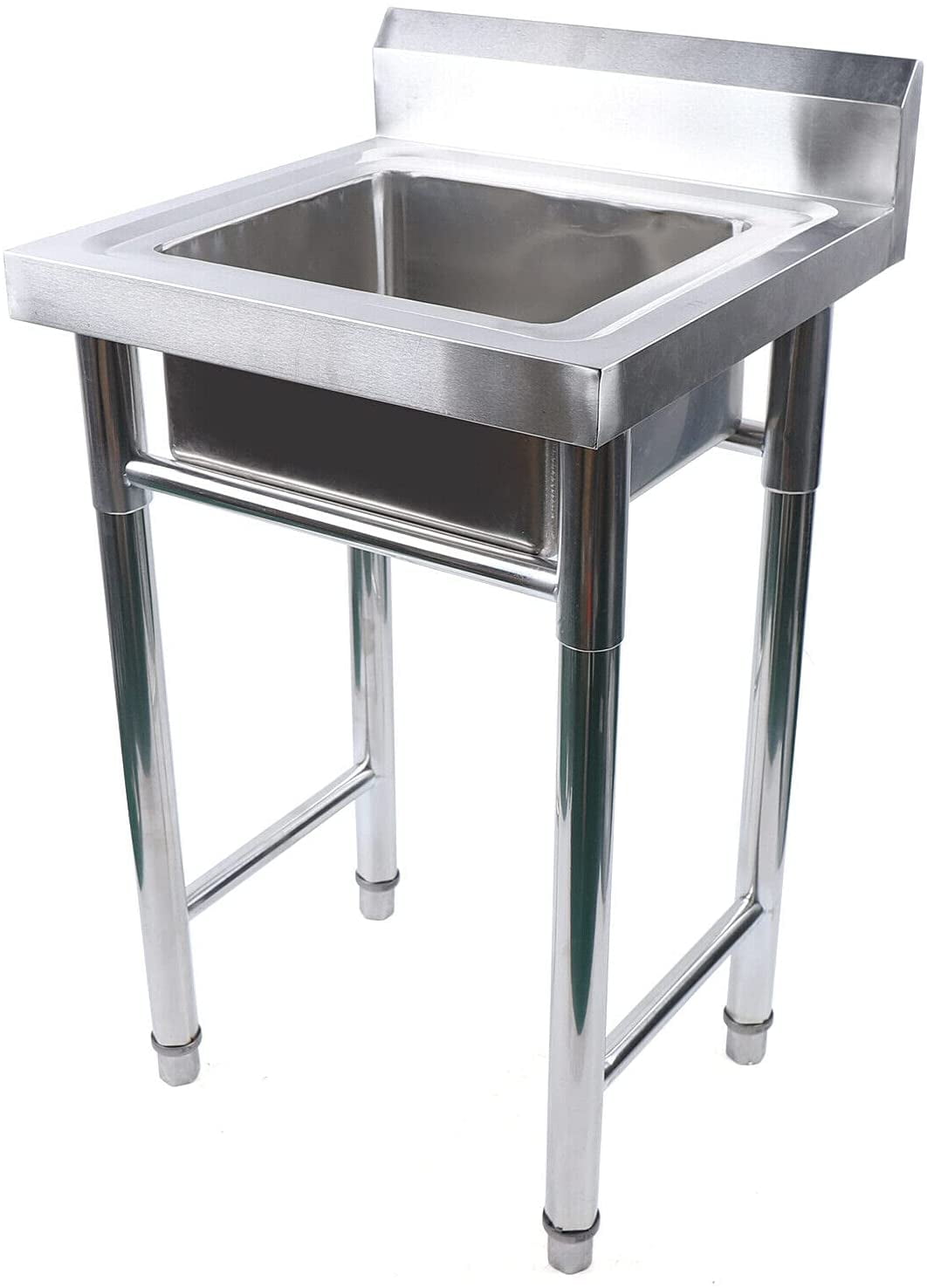 Stainles Steel Kitchen Sink Standing Catering with Bowl Side Platform Commercial 
