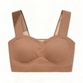 thumbnail image 5 of Nilvkv Sports Bra with Sewn In Pads, Bras for Women, Wireless Fixed Cup Machine Washable Side Support Padded Cami Style Bra Brown 42BC, 5 of 5