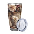 thumbnail image 2 of Vsdgher Vintage Floral Vase With Books 20 Oz Stainless Steel Vacuum Insulated, Travel Mug Coffee Cup for Home, Office, Outdoor Works Great for Ice Drinks and Hot Beverage -Straw Three-piece Set, 2 of 8