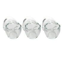 CATIEBYE Set of 3 Transparent Glass Pudding Cups Microwave Safe Easy to Clean Dessert Bowls