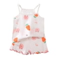 thumbnail image 1 of Hiiyo Pyjama d'Été pour Filles, Camisole et Short Mignons à Motif de Dessin Animé, Tenue de Nuit, 1 of 2