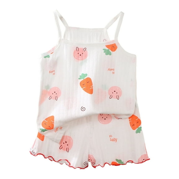 MEZZALL Trendy Girls Outfits Sets For Everyday Active And Sleepwear Comfortable Tops And Shorts Combo For 1-8 For Summer Fall Activities Toddler Dailywear Comfort / 7-8 Years