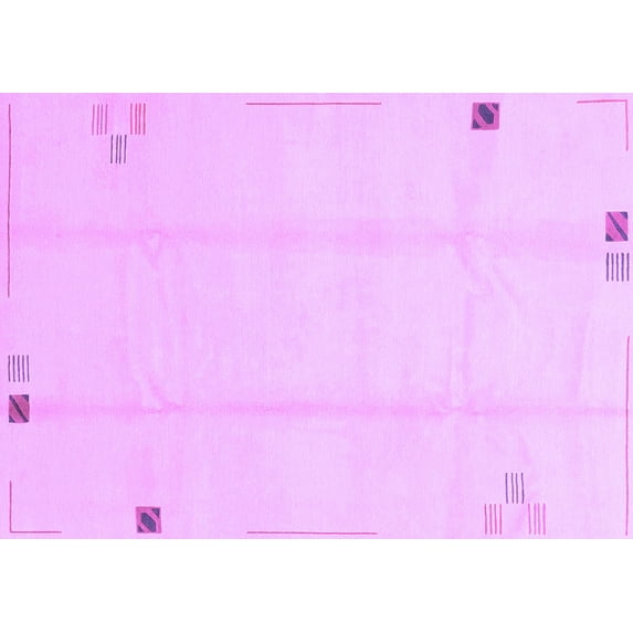 Ahgly Company Indoor Rectangle Solid Purple Modern Area Rugs, 2' x 3'