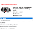 thumbnail image 2 of Front Right Door Lock Actuator Motor - Compatible with 2010 - 2012 Dodge Caliber 2011, 2 of 2