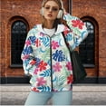 thumbnail image 4 of Garronmavis Colorful Flowers Women's Zip Up Hoodies Sweatshirts Fashion Warm Hoodies for Women Oversized Sweatshirts Versatile Stretchy Long Sleeve Sweatshirt with Pocket, 4 of 7
