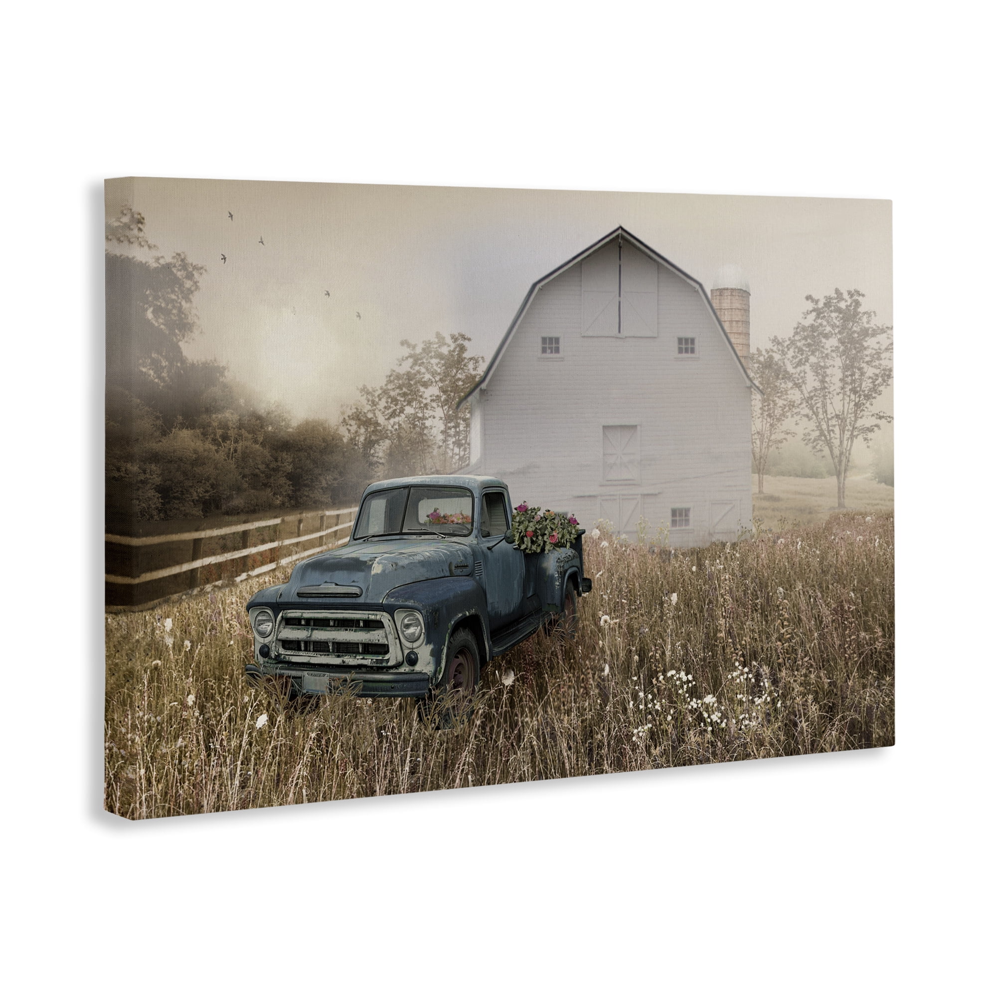 Stupell Industries Vintage Pickup in Wildflowers Canvas Wall Art, design by Nan