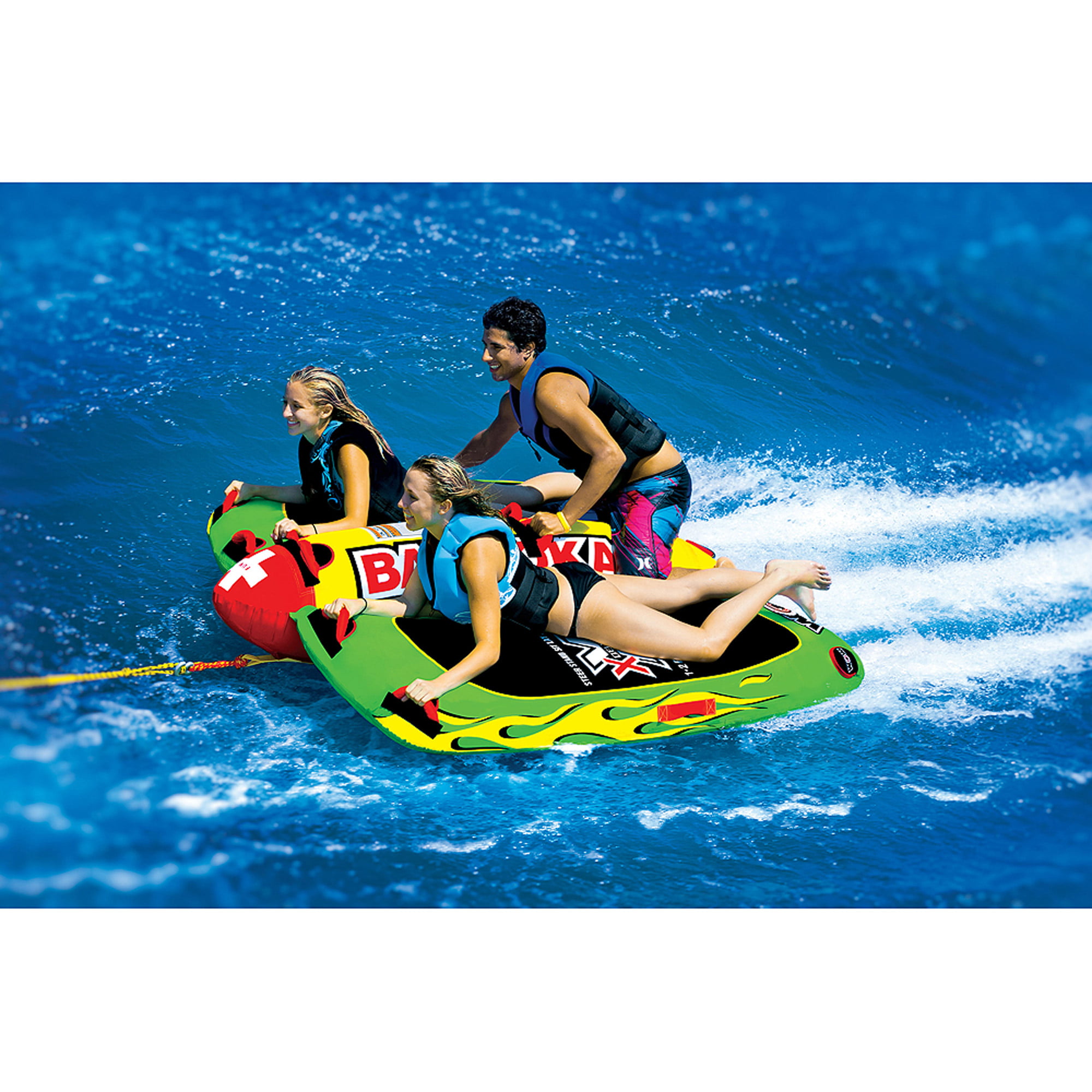 Airhead Hot Dog 1 to 3 Rider Inflatable Waterskiing Towable Tube -  Walmart.com
