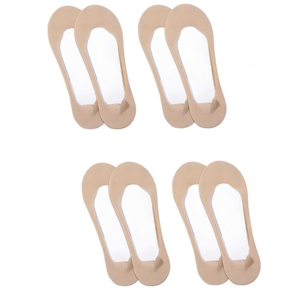 TELOLY 4 Pairs No Show Socks Womens for Flats,Non Slip Ultra Low Cut Footie Liner Socks,Invisible Sock for Women Boat Shoe,Size 9-11 (Nude)