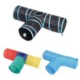 thumbnail image 5 of Juego de túnel para gatos de colores, túnel para mascotas de conejos, túnel arrugado de 3 vías, juguete de tubo plegable para gatos, conejos, perros, mascotas, con juguetes para gatos, 5 of 5