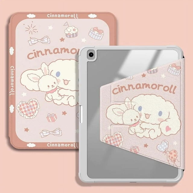 Sanrio Kawaii Hello Kitty Cinnamoroll Acrylic IPad Air 5 Protective Rotate Case IPad Pro 11 Inch 9th 10th Tablet Computer Cover Gift Festivals