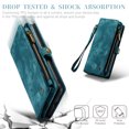 thumbnail image 3 of For Samsung Galaxy A53 5G Wallet Case,Multi-Functional Retro Leather Purse Flip Cover Zipper Wallet Case with Removable Card Slots Pocket & Detachable Wrist Strap Magnetic Phone Case, Green, 3 of 9