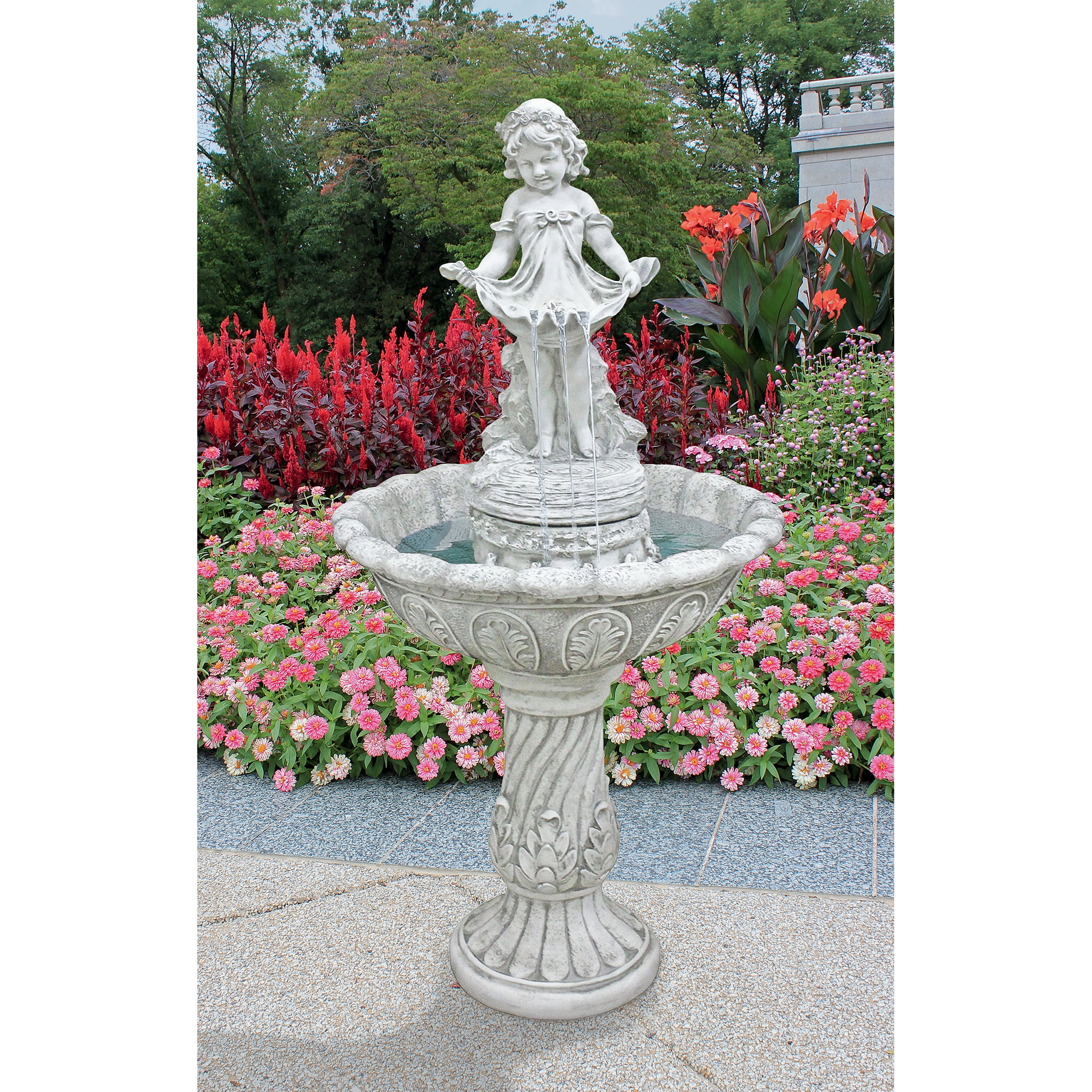 Details about   Outdoor Water Fountain With LED Lights Lighted Cherub Angel Fountain With 