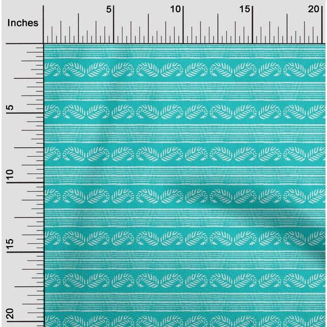 oneOone Cotton Poplin Fabric Stripe & Paisley Block Decor Fabric Printed BTY 42 Inch Wide