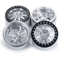 thumbnail image 4 of RCLIONS 4PCS 2.2inch Beadlock Wheels 35mm RC Aluminum Rims for AXIAL Wraith RR10 90048/90018 TRX4 1/10th RC Crawler Truck Car (Silver), 4 of 16