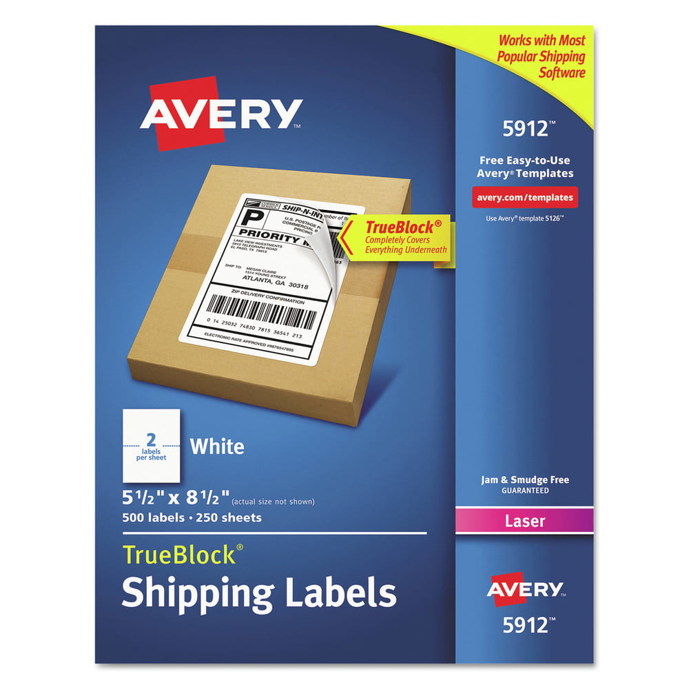 use w/UPS USPS & FedEx 8" x 5" Uncoated Perm Adhesive 50 Shipping Labels 