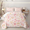 thumbnail image 2 of Manfei Kawaii Pet Twin Quilt Set, Spring Cherry Blossoms Twin Coverlet Set, Pink, 2pcs, 1 Bedspread and 1 Pillowcase, 2 of 7