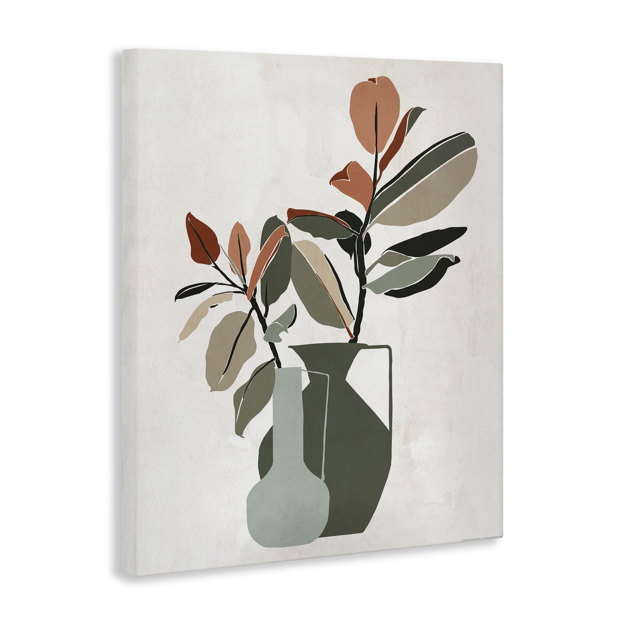 Stupell Industries Green Neutral Palette Plants Plants & Flowers Painting Wrapped Canvas Art Print Wall Art, 36 x 48