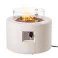 thumbnail image 3 of VENTOPYR Outdoor Propane Fire Pit Table w Terrazzo White Faux Stone 25.6-inch Round Base, 40,000 BTU Stainless Steel Burner, Wind Guard, Free Lava Rocks and Rain Cover, 3 of 8