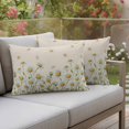 thumbnail image 4 of White Daisy Pillow Covers 2 Pack Spring Flowers Floral Vintage Linen Texture Pillowcase Waterproof Outdoor Throw Pillow Cover for Patio Balcony Rectangular Cushion 20”x12”, 4 of 9