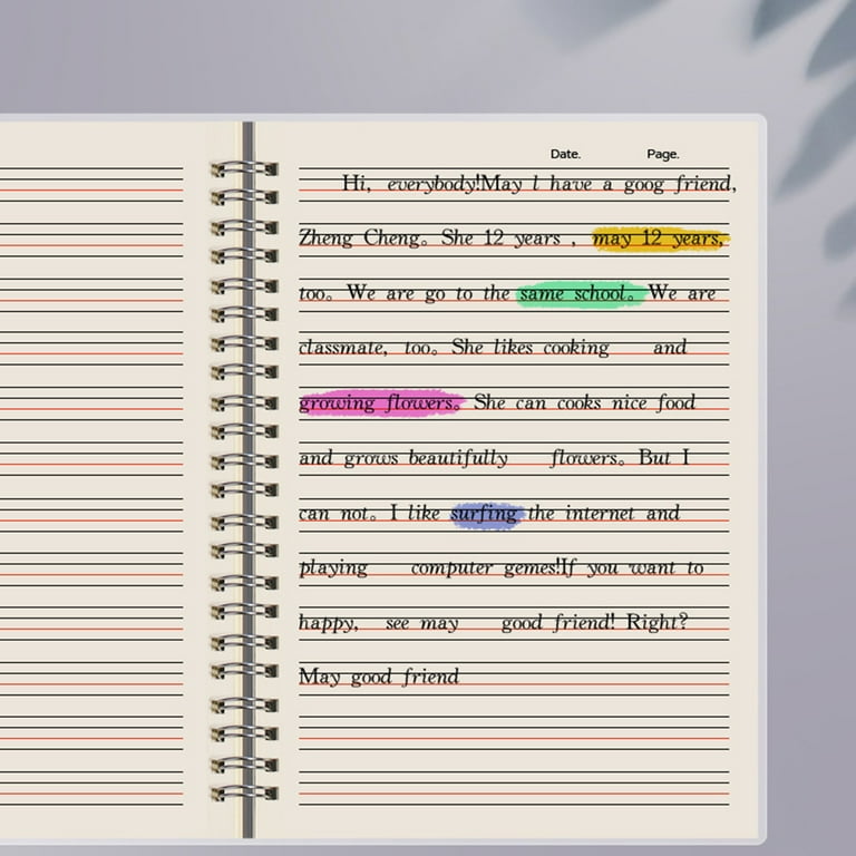 Vnanda A5/B5 English Notebook Twin-wire Binding 80 Sheets