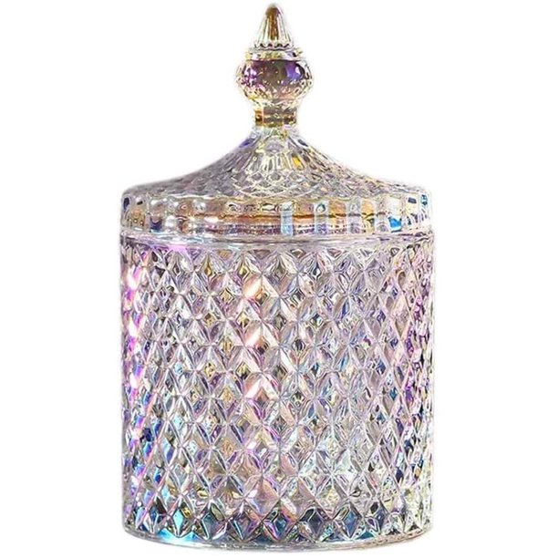 Juego de 2 organizadores de tocador para encimera de baño para bolas de algodón, Q-Tip, sales de baño, contenedor de almacenamiento de joyas para decoración, bodas, dulces (efervescente, 20 oz) JAMW Sencillez