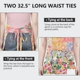 thumbnail image 6 of Pioneer Flower Floral Print Pattern Apron-Garden Aprons for Women with Pockets-Cotton Linen Waterproof Kitchen Cooking Gardening Aprons Adjustable for Kitchen,Cooking,BBQ and Salon 33x27 Inch, 6 of 7