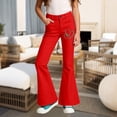 thumbnail image 4 of TGPMGRZ Girls School Uniform Pants Kids Bootcut School Uniform Slacks Back To School Clothing (Heart, Girl, 13-14 Years, Red), 4 of 5