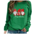 thumbnail image 2 of Hauts de Noël en Solde T-Shirt à Col Rond Imprimé de Noël pour Femmes Manches Longues Blouse Décontractée Verte m, 2 of 6