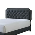 thumbnail image 4 of Benjara Jane King Size Bed, Low Profile, Tufted Fabric Upholstered Headboard, Black, 4 of 5