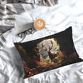 thumbnail image 5 of Goofa Enchanted Deer In Cave Print Plush Throw Pillow Case, Soft Velvet with Hidden Zipper, Decorative Cushion Cover for Sofa, Bed, Car, and Home Décor-20"x30", 5 of 6
