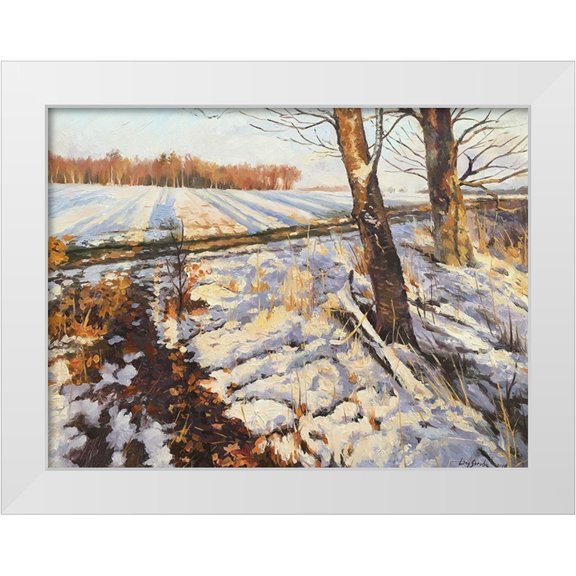 Strube, Ling 14x12 White Modern Wood Framed Museum Art Print Titled - An Evening in Winter