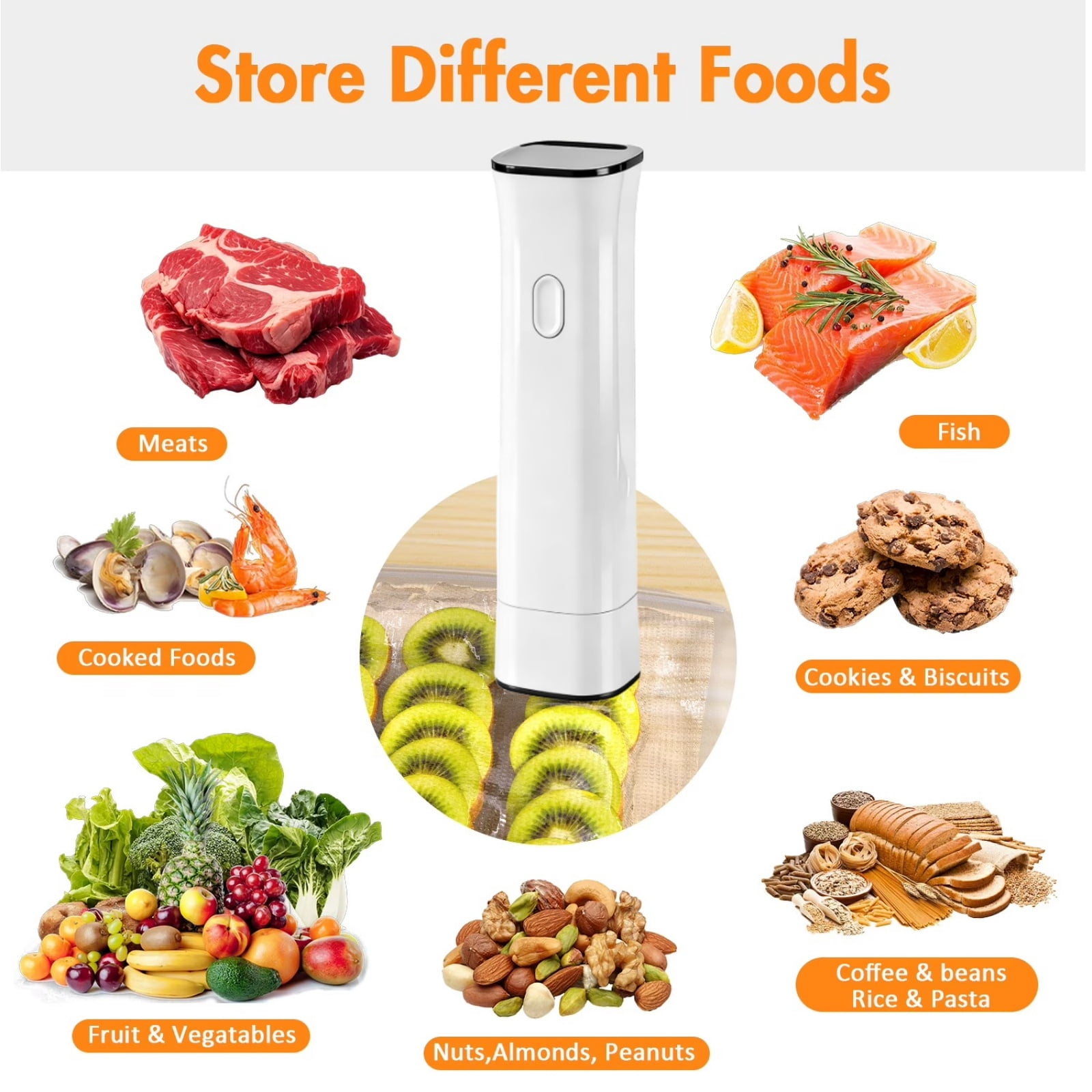 Demine Vacuum Sealer Machine Handheld for Food & Clothes, Portable Mini Food Vacuum Sealer with Reusable Bags, Ideal Gifts for Household Storage