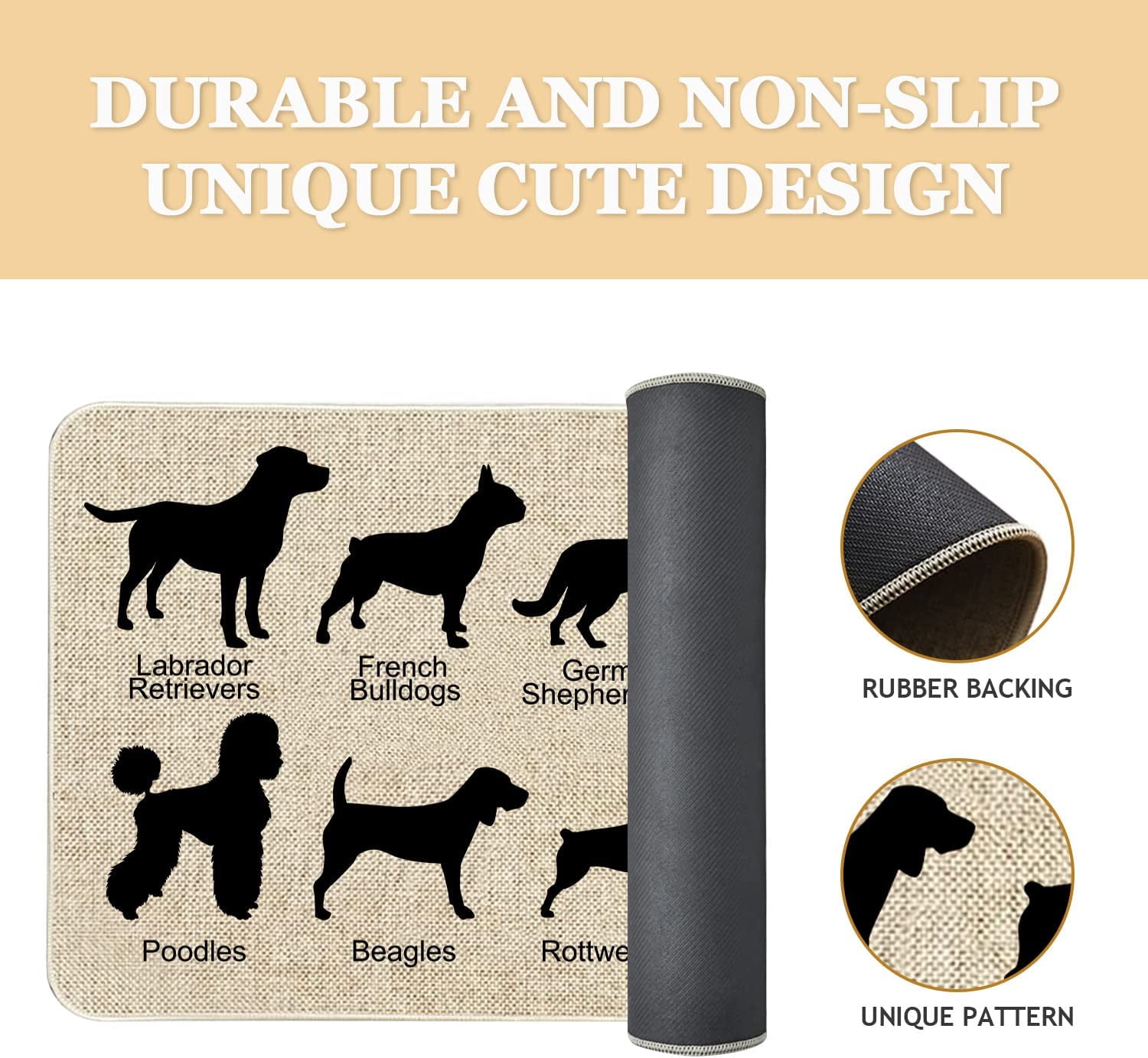 Dog Front Door Mat 30 X 17 Inch Funny Dog Doormat Indoor Outdoor Entrance Linen Floor Mat Non Slip Rubber Dog Welcome Mats Farmhouse Decor Gifts