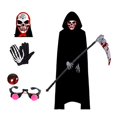 thumbnail image 2 of Disfraz de Halloween para niños, máscara de sangre con goteo de Diablo, disfraz terrorífico de Grim Reaper, ojos rojos brillantes con guantes xuanjing  unisex, 2 of 2