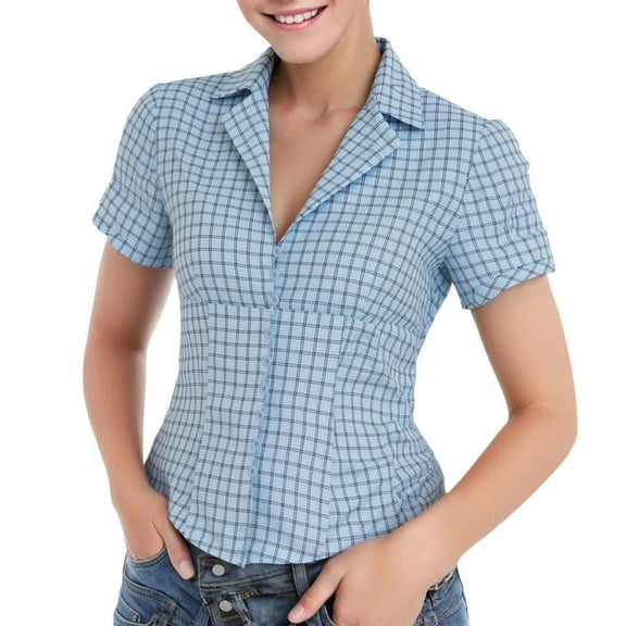 QHFBli Oktoberfest Plaid Shirt for Women Traditional Bavarian Dirndl Blouse German Festival Carnival Outfits