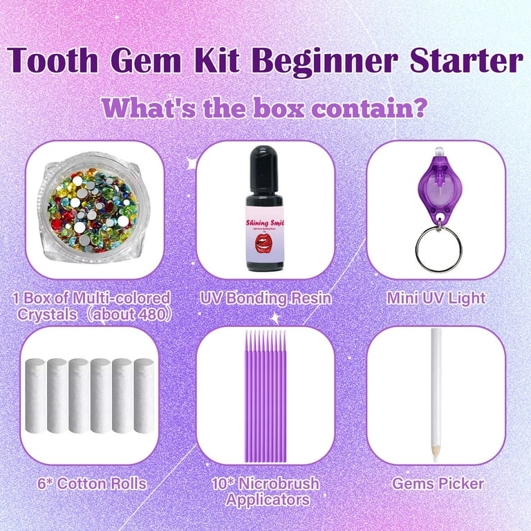 Tooth Gem KitTeeth DU20Crystals Kit with GlueProfessional DIY Fashionable  Teeth Jewelry Start Kit for StarterC3 