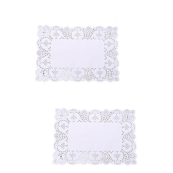 2 Pieces Small Rectangular Paper Doilies Doily Packaging Pad